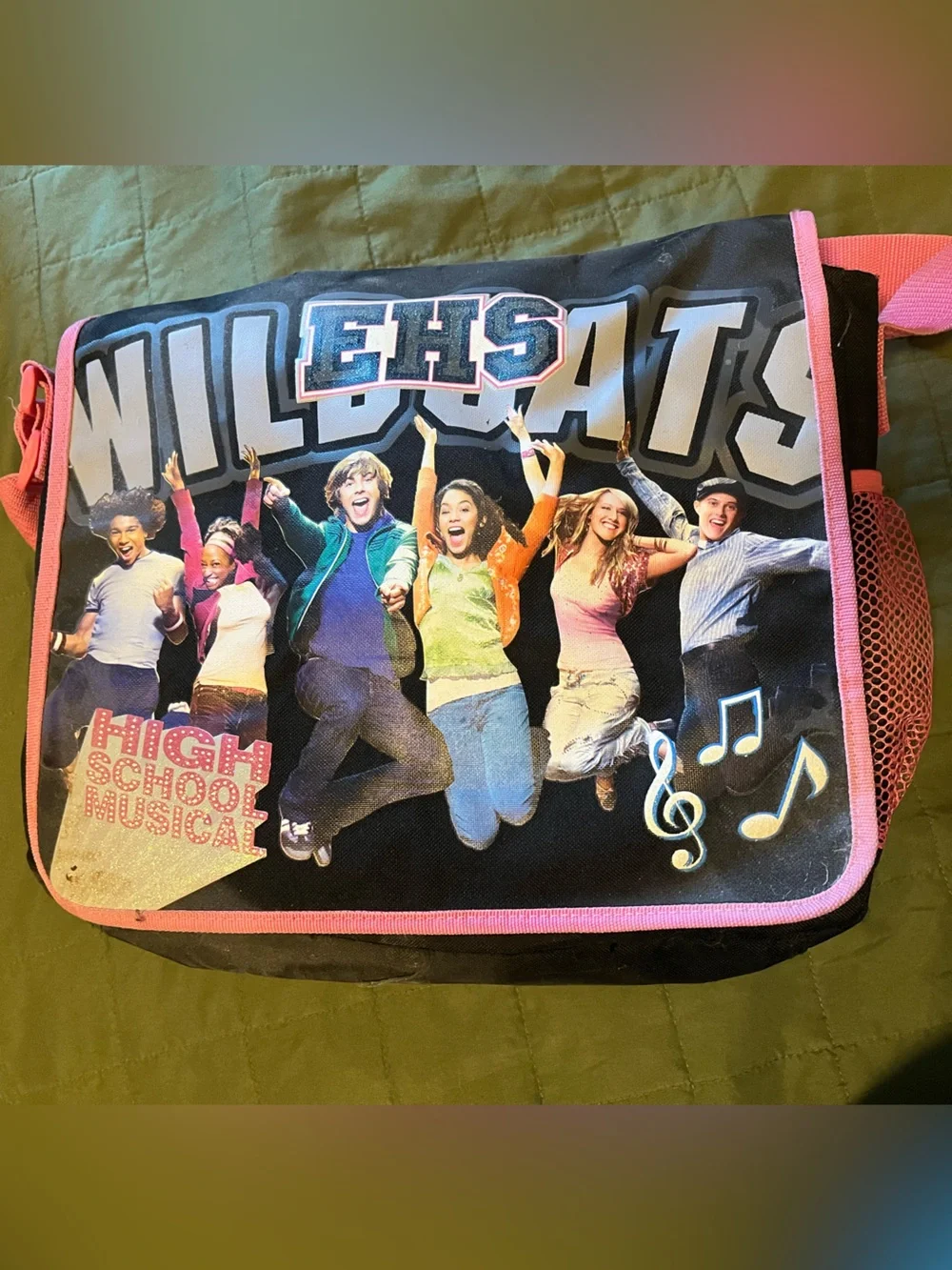 High School Musical EHS Wildcats Messenger Bag - Black & Pink